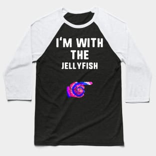 I'm With Jellyfish Ie Dye Halloween Matching Couple Costume Baseball T-Shirt